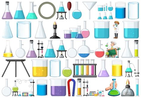 Chemical Lab Clipart Set Vectors & Illustrations for Free Download