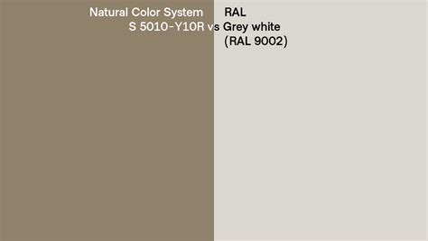 Natural Color System S 5010 Y10r Vs Ral Grey White Ral 9002 Side By