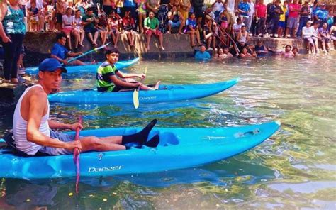 Novedosa competencia de Kayak en el Balneario Turístico Campuzano en