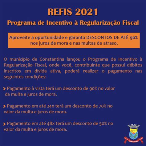 Refis Programa De Incentivo Regulariza O Fiscal Prefeitura