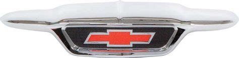 1955 2nd Series Chevrolet Pickup Chrome Hood Emblem With Black Detail