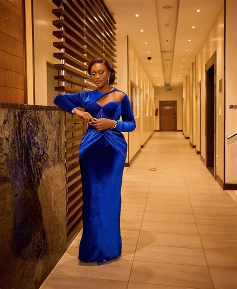 Glam Look Of The Day Linda Osifo Stuns In A Blue Dress GLAMSQUAD