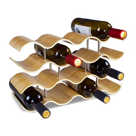 14 Bottles Wine Racks Countertop For Shelf 4 Tier Wooden Wine Bottle Holder Stand Party Depot