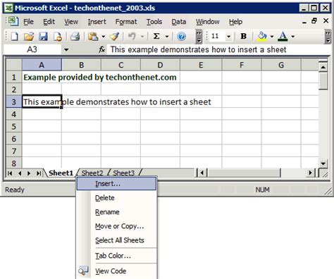 Insert A New Worksheet In Excel