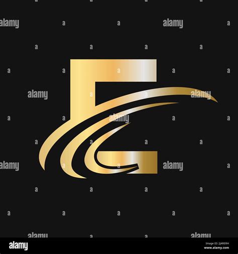 Initial Letter E Logo Design With Swoosh Sign E Logotype Based