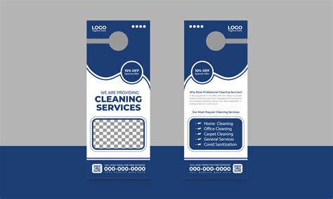 Cleaning Service Door Hanger Design Template Hotel Knob Design Vector