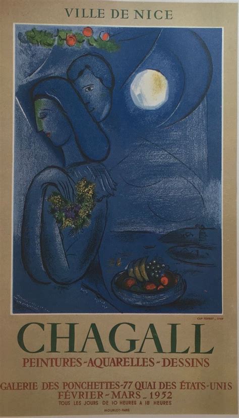 Original Vintage Twentieth Century Poster Print 1989 By Marc Chagall