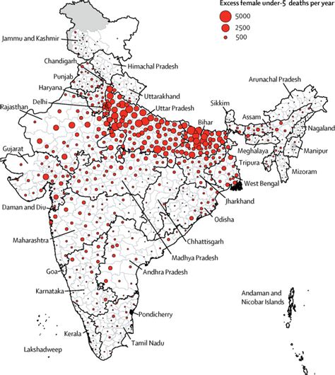 Excess Under 5 Female Mortality Across India A Spatial Analysis Using