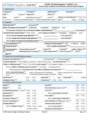 Ncdr Action Gwtg V Data Collection Form Mhcc Mhcc Dhmh