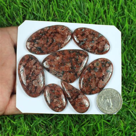 Red Moss Jasper Cabochon 7 Pcs Good Quality Gemstone Etsy