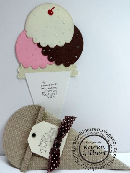 Simply Said With Karen Ice Cream Cone Card For A Summer Birthday