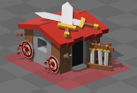 Clash Of Clans Barracks Level 1 12 3d Models 3d Model Obj