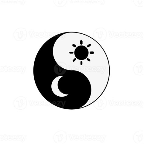 Yin Yang Symbol With Sun And Moon Png