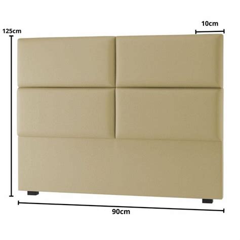 Cabeceira Estofada Cama Box Solteiro 90 Cm Bia Suede Bege MadeiraMadeira