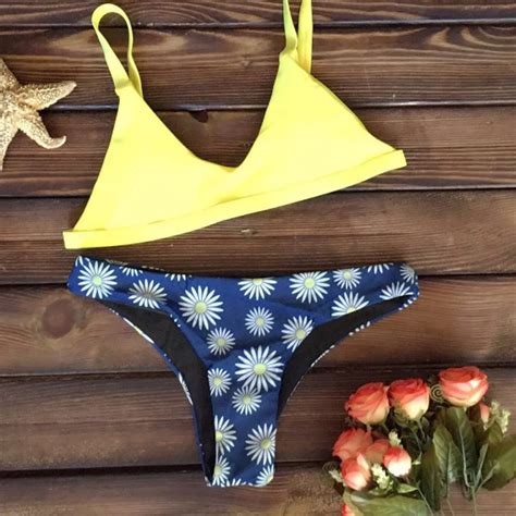 Aliexpress Buy Cute Girl Bikini Set Backless Sweet Daisy