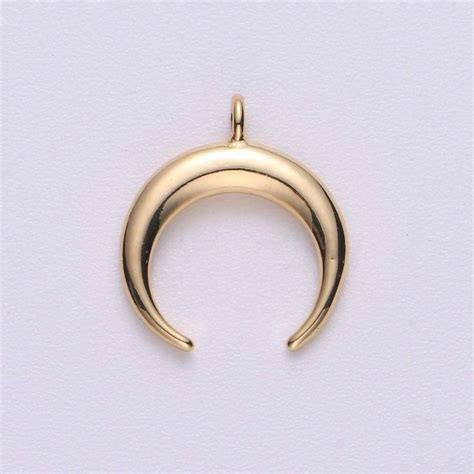 Dainty Crescent Moon Horn Charm K Gold Filled Upside Down Tusk Moon