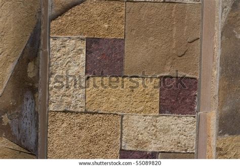 Unshaped Stone Wall Patternwall Made Rocks Stock Photo 55089820