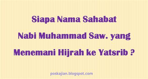 Siapa Nama Sahabat Nabi Muhammad