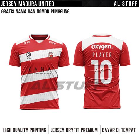 Jual Jersey Madura Home Premium Terbaru Gratis Pasang Nama