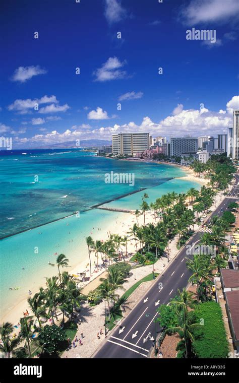 A Spectacular View Of Beautiful Waikiki Beach Kalakaua Ave In The