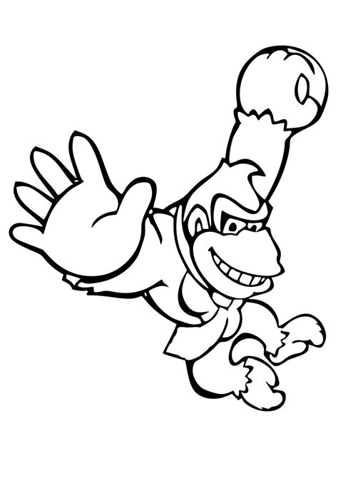 Coloriage Donkey Kong Saut à Imprimer Gratuit Pour Adultes Et Enfants