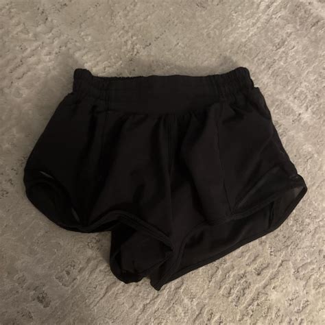 Black Lulu Hottie Hot Shorts Size 2 Perf Condition Depop