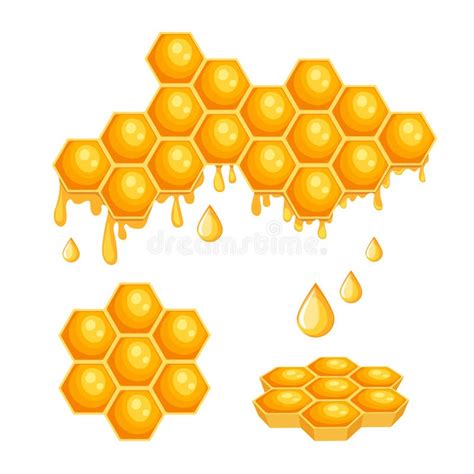 Cartoon Bee Honeycomb Honey Dripping Stock Illustrations 129 Cartoon