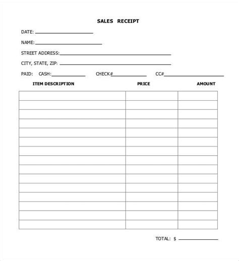 Sales Receipt Templates | 13+ Free Word, Excel & PDF Formats, Samples ...