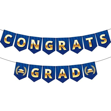 Buy Large Congrats Grad Banner Blue 10 Feet No DIY Graduation