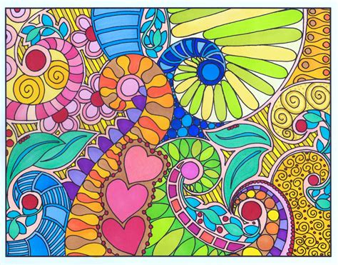 Abstract Zendoodle By Kathy Ahrens Coloring By Harold Suttles Doodle Art Drawing Doodle Art