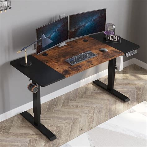 Electric Adjustable Standing Desk 55''x24'', Sit/Stand Workstation, Manual Control, MX TARK ...