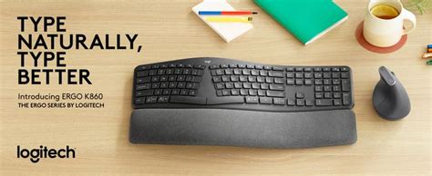 Logitech ERGO K860 Wireless Ergonomic Keyboard - Split Keyboard Layout, Wrist Rest, Natural ...