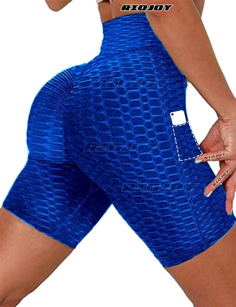 Riojoy Honeycomb Ruched Cycling Shorts For Women Scrunch Butt Push Up Gym Pole Dancing Booty