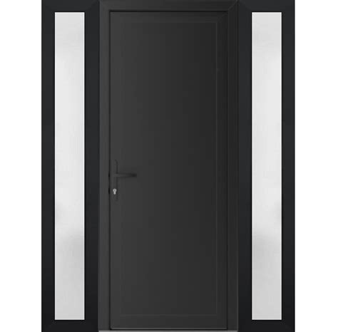 Front Exterior Prehung Metal Plastic Door Frosted Glass Manux 8111