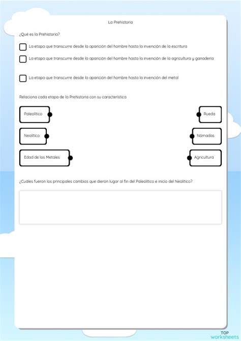 Control Unidad 7 La Prehistoria Ficha Interactiva Topworksheets Porn Sex Picture