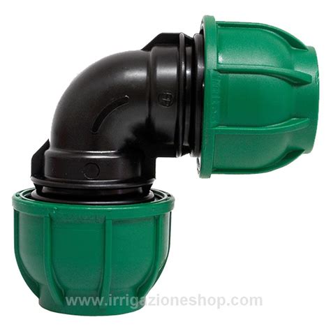 Gomito Raccordo a compressione diametro 16 x16 mm Verde Acquapiù