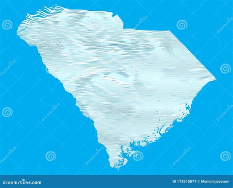 Blue South Carolina Relief Map Stock Vector Illustration Of Colorado