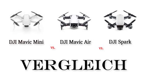 Vergleich DJI Mavic Mini Vs DJI Mavic Air Vs DJI Spark