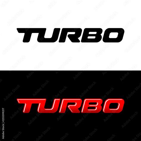 Turbo Word Logo Sport Car Decal With Text Turbo Stock Vector Adobe