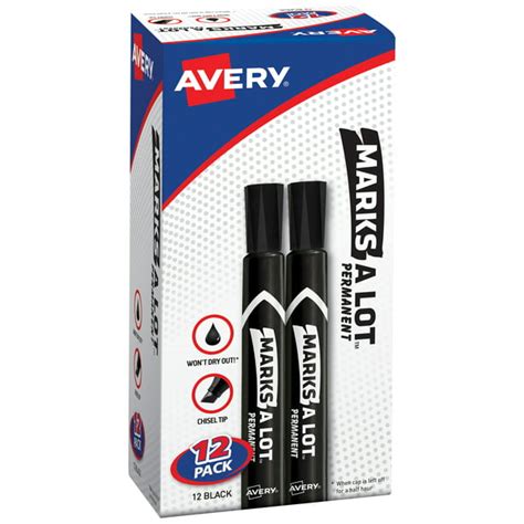 Avery Marks A Lot Permanent Markers Large Desk Style Size Chisel Tip