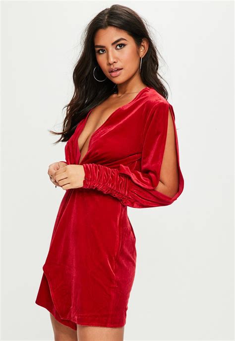 Robe Velours Rouge Marina Mode