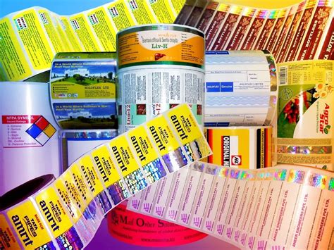 polyester custom printed labels packaging type roll  piece