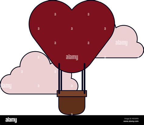 Hot Air Balloon Heart Shaped Stock Vector Image And Art Alamy