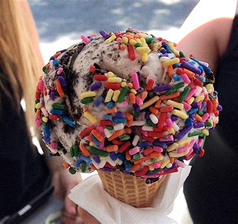 Sprinkles on an ice cream cone | Frozen desserts, Desserts, Ice cream cone