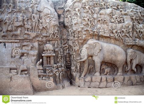 Descent Of The Gangesbagiratha Penance Rock Relief In Mamallapuram