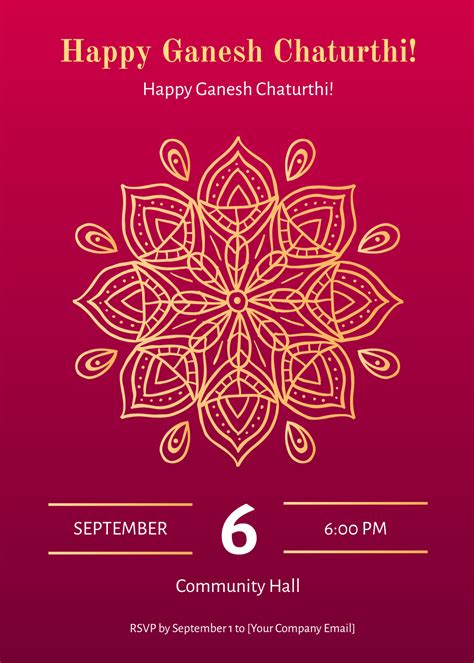 Free Beautiful Ganesh Chaturthi Invitation Template Edit Online And Download