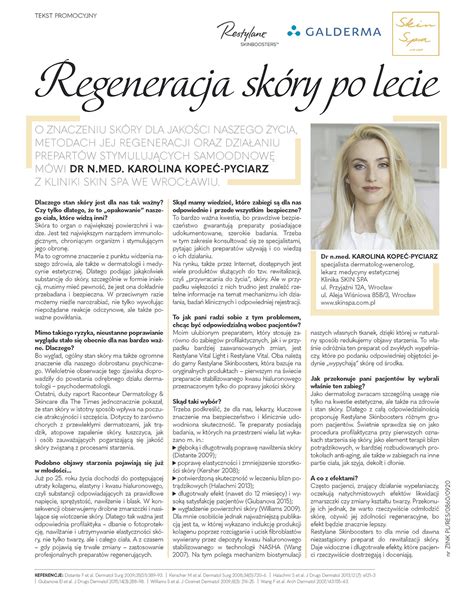 Regeneracja Sk Ry Po Lecie Skin Spa