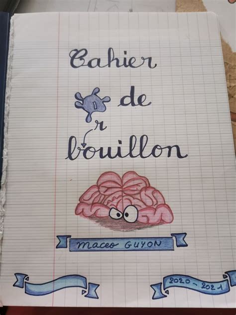 Brouillon En Cahier De Brouillon Pages De Garde Cahiers