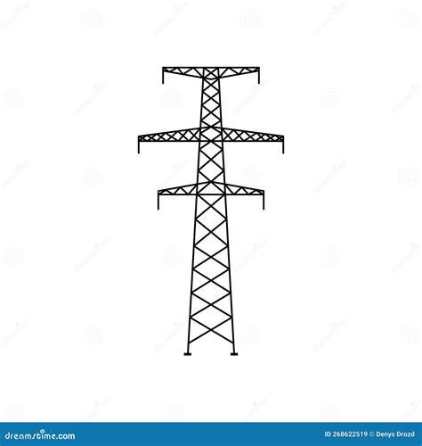 Electricity Tower Icon Vector Transmission Tower Illustration Sign Power Lines Symbol