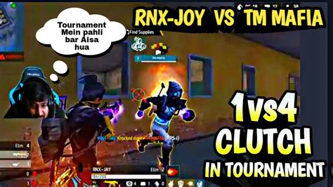 RNX JOY VS TM MAFIA 1VS4 CLUTCH IN TOURNAMENT FREE FIRE ESPORTS